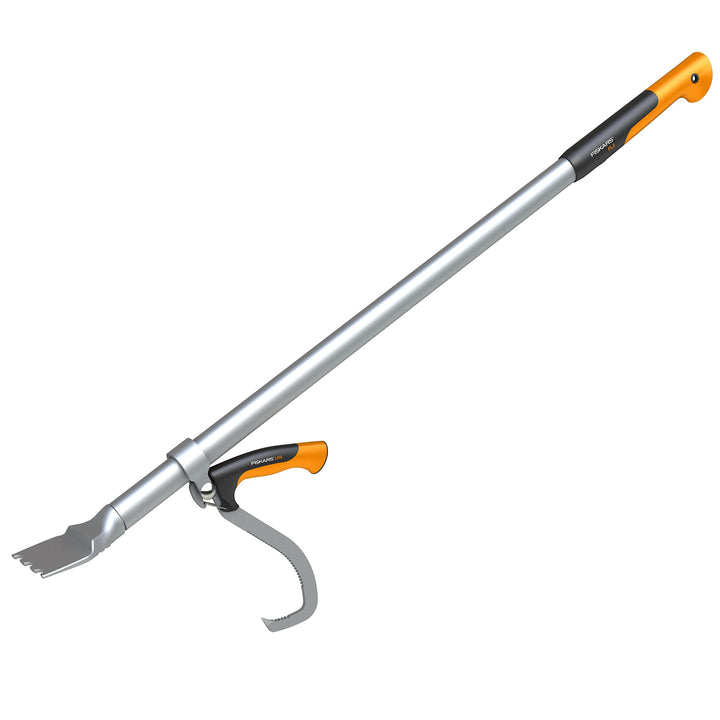 Fiskars Fällheber mit Hebehaken als Wendehilfe, Zur Holzbearbeitung, Länge: 115 cm, Schwarz/Orange/S