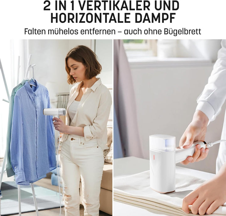 Dampfglätter Steamer Dampfbügler Faltbar - 1200 W, Kompakt und Faltbar, 120ml Wassertank konstante D