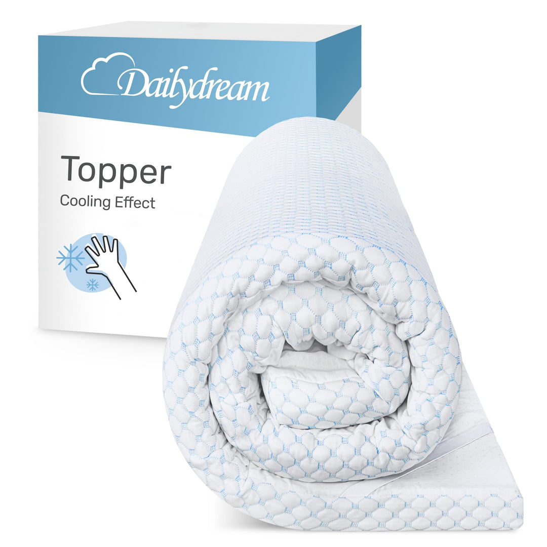 Dailydream Cooling Topper 140x200cm aus Memory Foam, 5 cm hoch | Edition Cool Touch, H1/2, kühlende