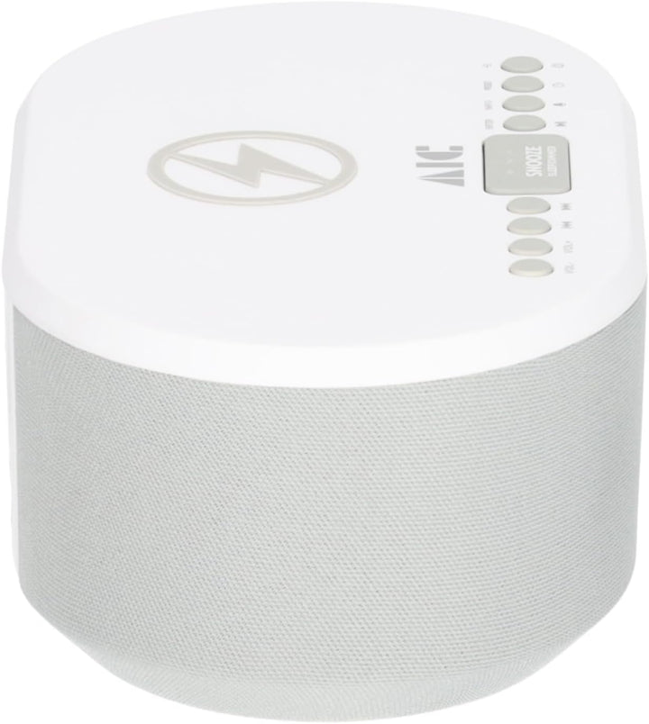 AIC Radiowecker DAB mit Ladefunktion Bluetooth QI Funktion USB Dual Alarm 18DAB Weiss