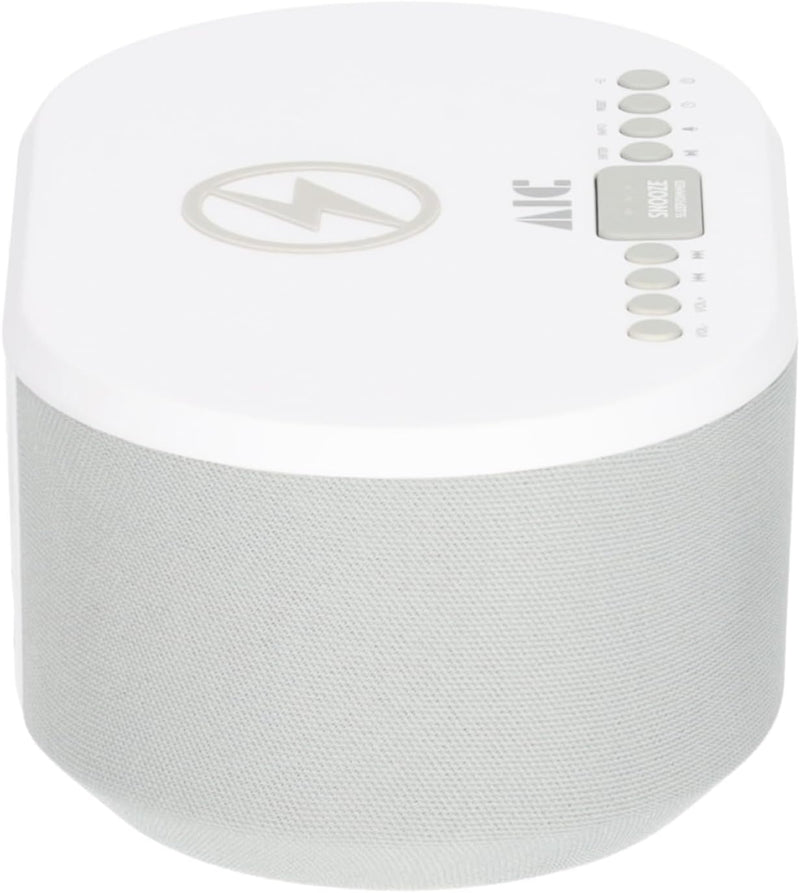 AIC Radiowecker DAB mit Ladefunktion Bluetooth QI Funktion USB Dual Alarm 18DAB Weiss