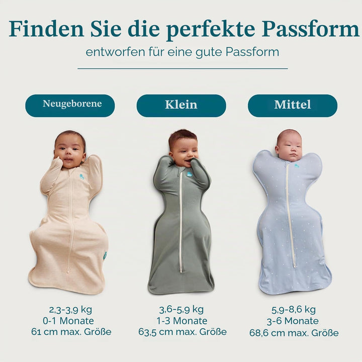 Love To Dream™ Swaddle UP™, Klein 3,5–6 kg – Twigs Oatmeal, enge Passform, unterstützt gesunde Schla
