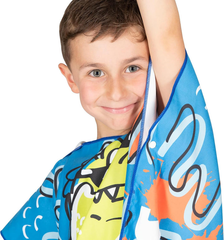 Mares Seaside Poncho Junior, Polyester-Mikrofaser Bademantel Badeponcho Strandtuch Kinder, Krokodil,