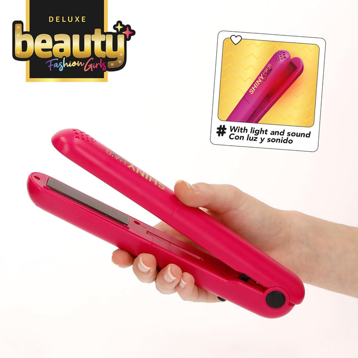 Colorbaby Beauty Friseurspielzeug für Mädchen, Deluxe, Fönbürste, Glätteisen mit Licht und Klang, re