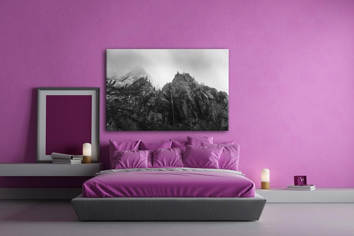 deyoli Berge im Zion Nationalpark Utha Format: 80x60 Effekt: Schwarz/Weiss als Leinwand, Motiv ferti