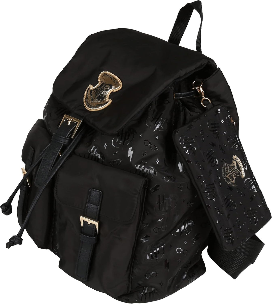 Schwarzer Rucksack mit Fächern Hogwarts Harry Potter Einheitsgrösse