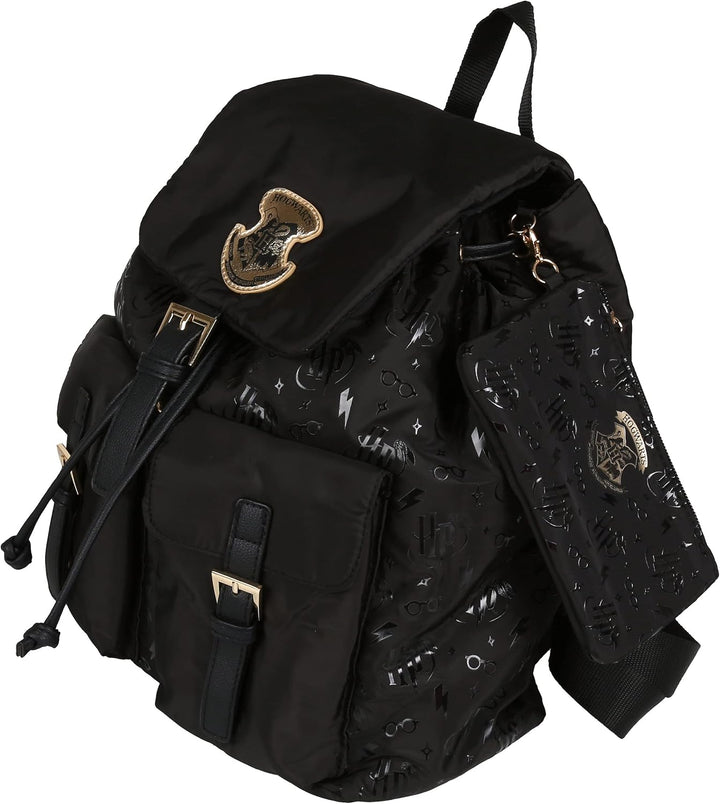 Schwarzer Rucksack mit Fächern Hogwarts Harry Potter Einheitsgrösse