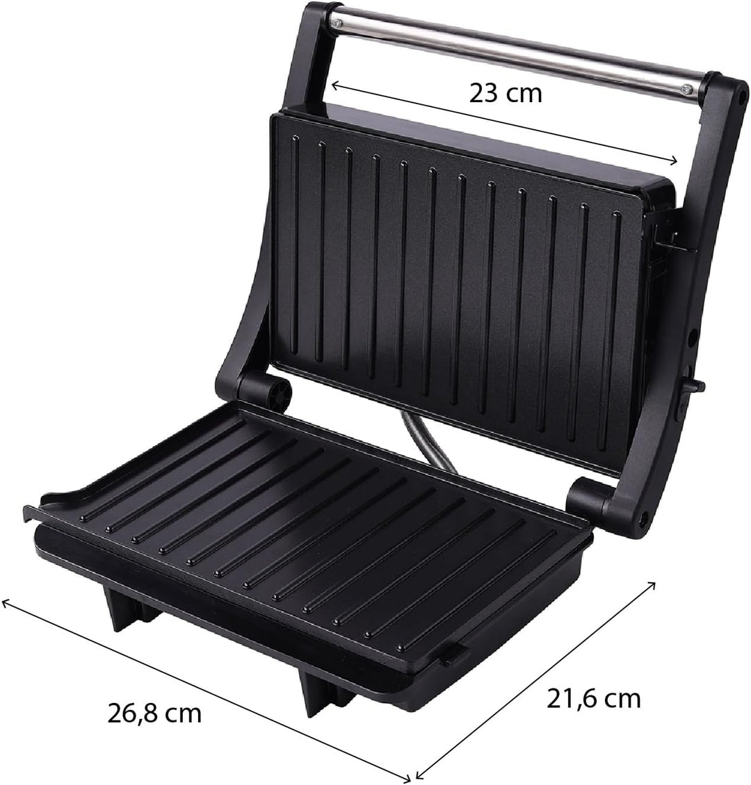 JOCCA - Panini Grill 2 Scheiben/Öffnung 180° / Antihaft/Leistung 1000 W/Sandwiches, Snacks, Fleisch/