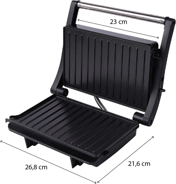 JOCCA - Panini Grill 2 Scheiben/Öffnung 180° / Antihaft/Leistung 1000 W/Sandwiches, Snacks, Fleisch/