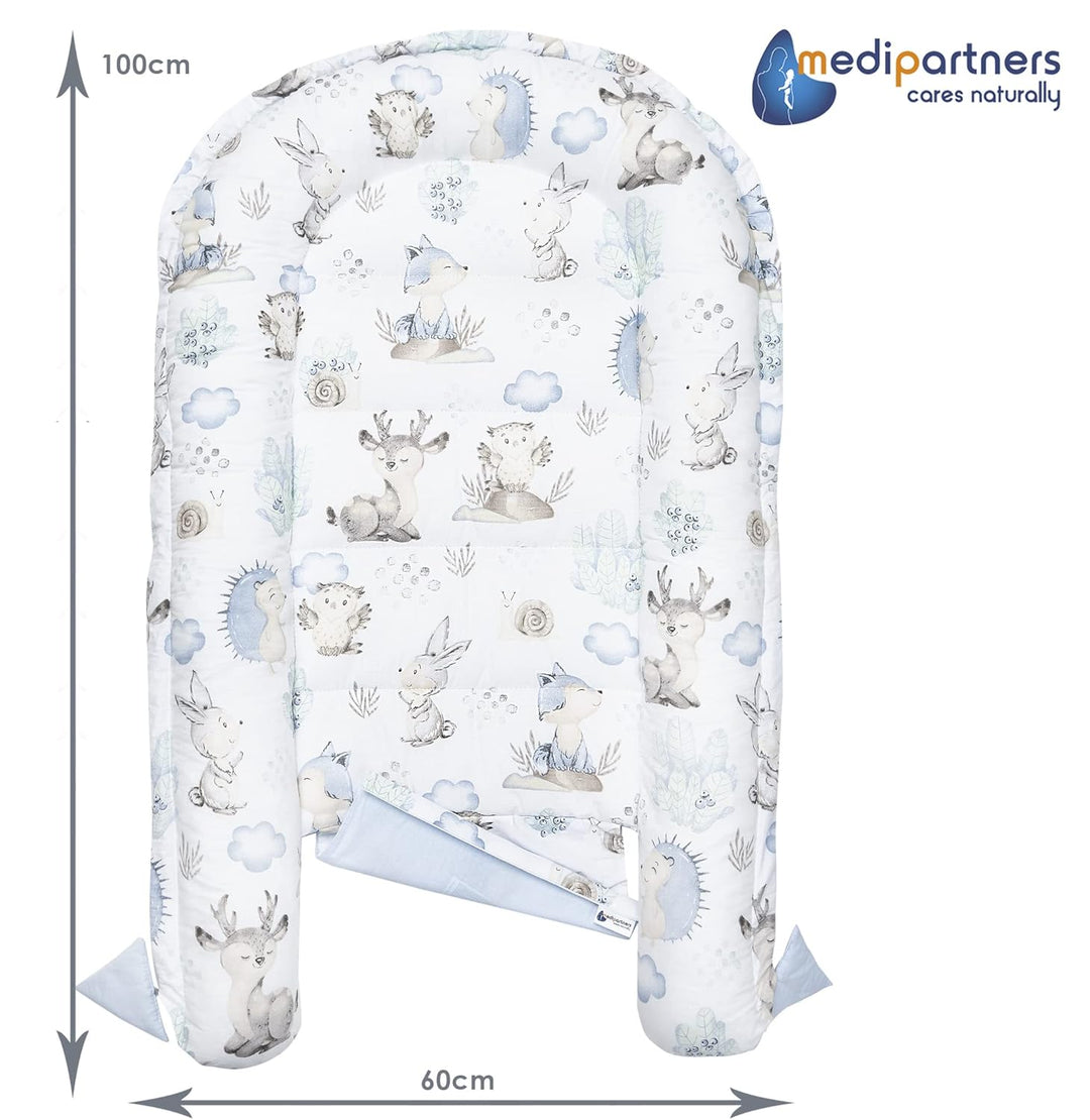 Medi Partners 5 teilig Babynestchen Set Babynest 100x60x15 herausnehmbarer Einsatz Bett Kuschelnest