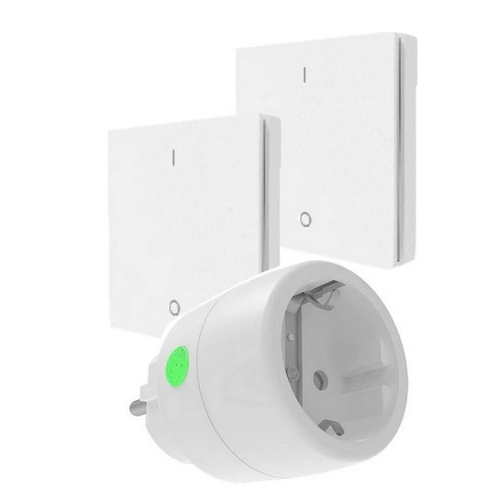 PW-510 DIW-Funk Wechselschaltung ohne Kabel SPARSET Funkstecker 2300W + zwei(!!) Wandsender spart St
