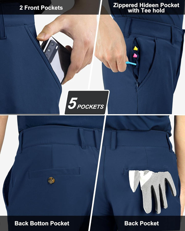 33,000ft Herren Golfhosen Atmungsaktive Stretch Hose für Männer Schnelltrockende Stretch Lange Golfh