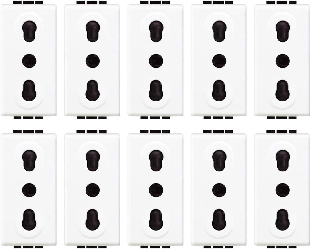 BTicino ASTN4180 Kit10pcs LL - pr 2P+T 10/16A 250Vac Piep, weiss, 10 Stück 10 Pezzi, 10 Pezzi