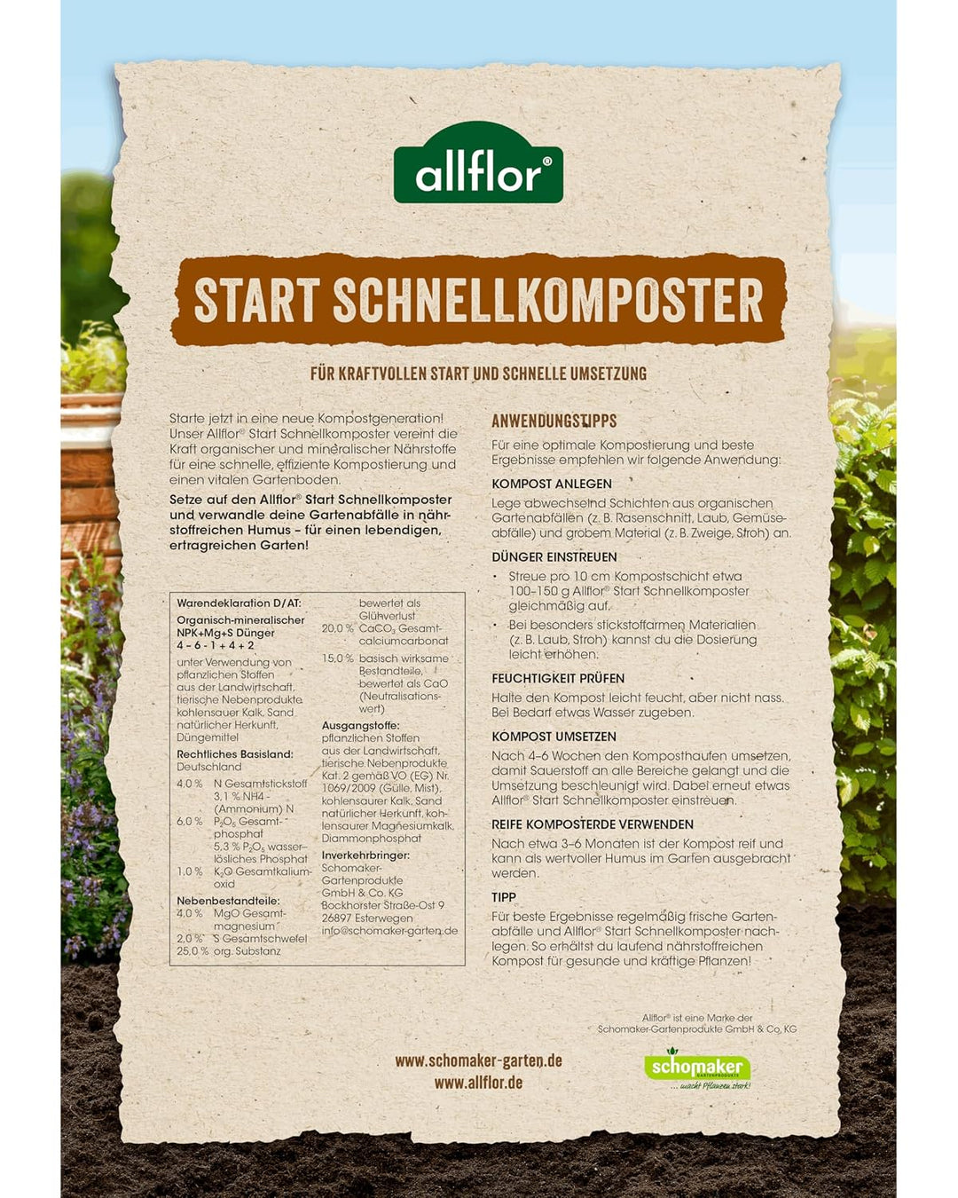Allflor Schnellkomposter 10 x 2,5 Kg in der Faltschachtel I Mit hochwertigen Naturstoffen I Kurzer R