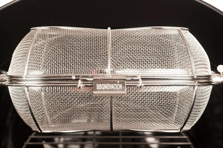 edelstahl Grillkorb - Korb für Rotisserie - Drehspiess korb - kann an jedem Spiess mit einer maximal