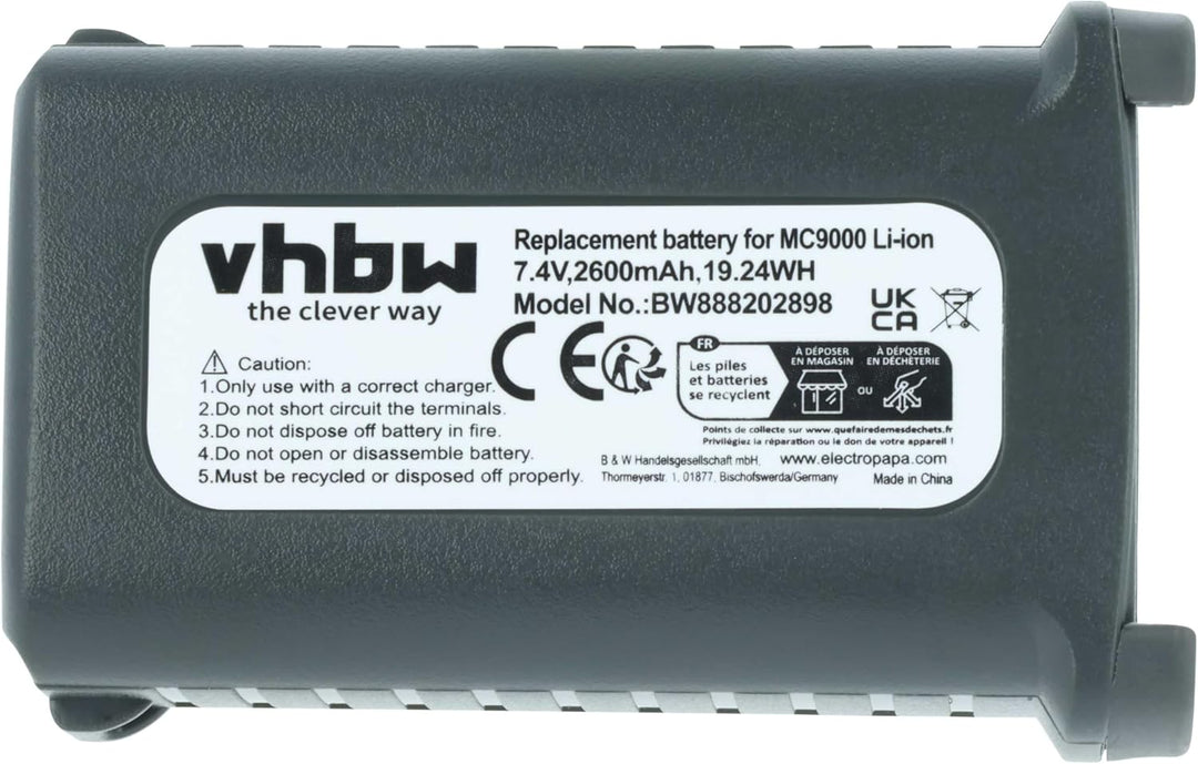 vhbw Akku kompatibel mit Symbol MC9090, MC9090-G, MC9090-K, MC9090-S, MC9097 Handheld Computer Scann