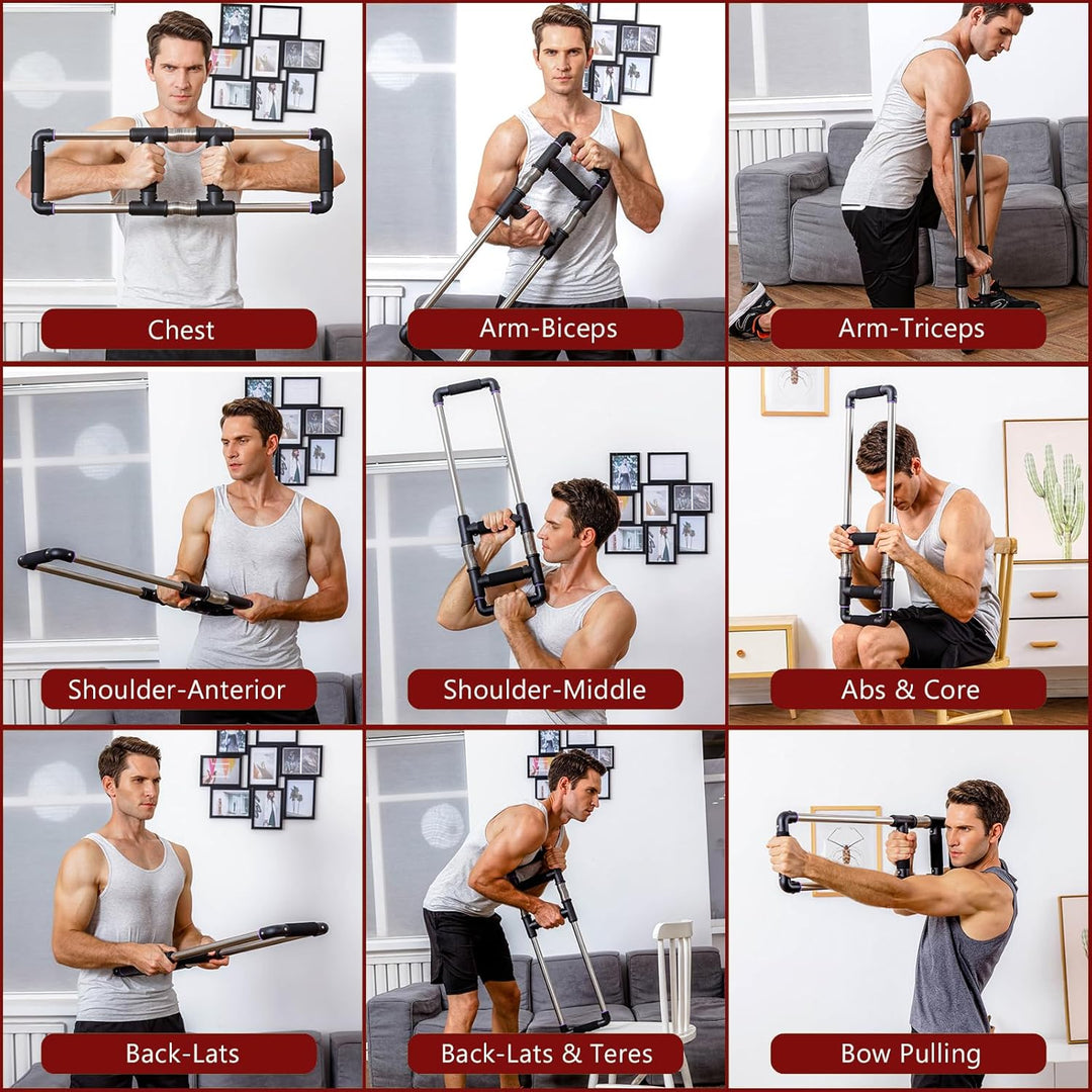 GOFITNESS Push Down Bar Brusttrainer Fitnessgerät für Zuhause - Krafttraining Sportgerät für Brustmu