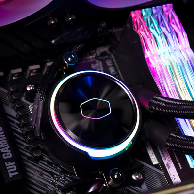 Cooler Master MasterLiquid PL360 Flux CPU-Kühler - AIO Wasserkühlung mit 3 x 120mm Lüfter, 360mm Küh