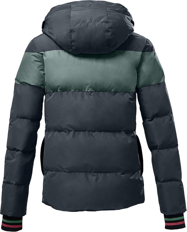 Killtec Mädchen Kow 192 Grls Qltd Jckt Winterjacke/Jacke in Daunenoptik mit Kapuze 128 dunkel aquave