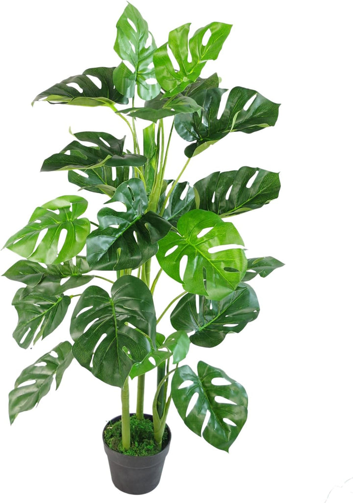 Leaf Künstliche Pflanze mit Blättern, Schwarz, 80 cm Monstera, 80cm LEAF-7151 80cm Monstera 80 Cm Mo