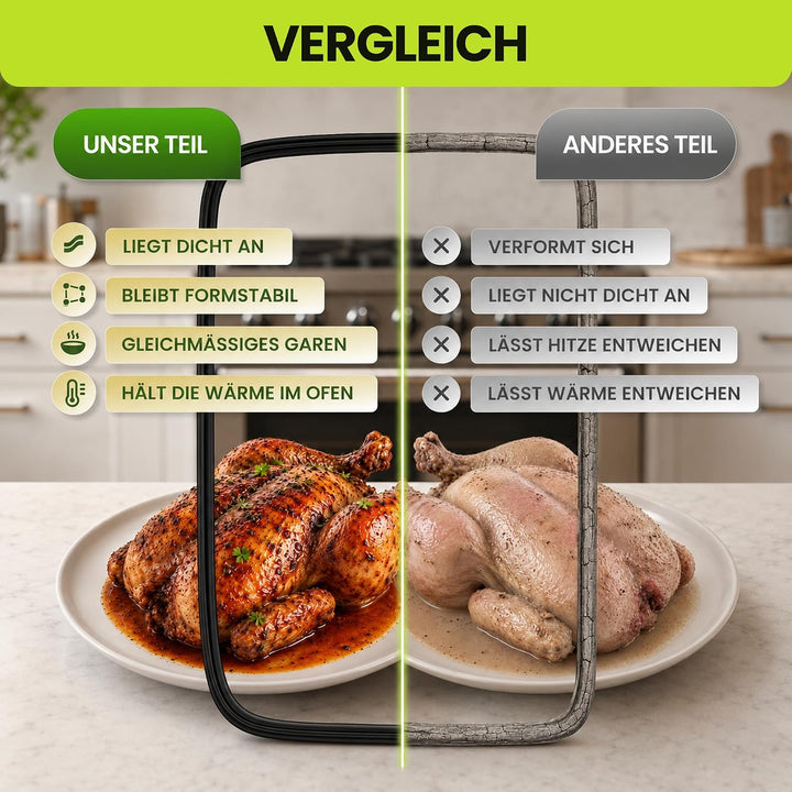 Backofen Dichtung 450x330 mm mit 4 Haken | Backofen Gummidichtung mit Originalcode C00385306 4810108