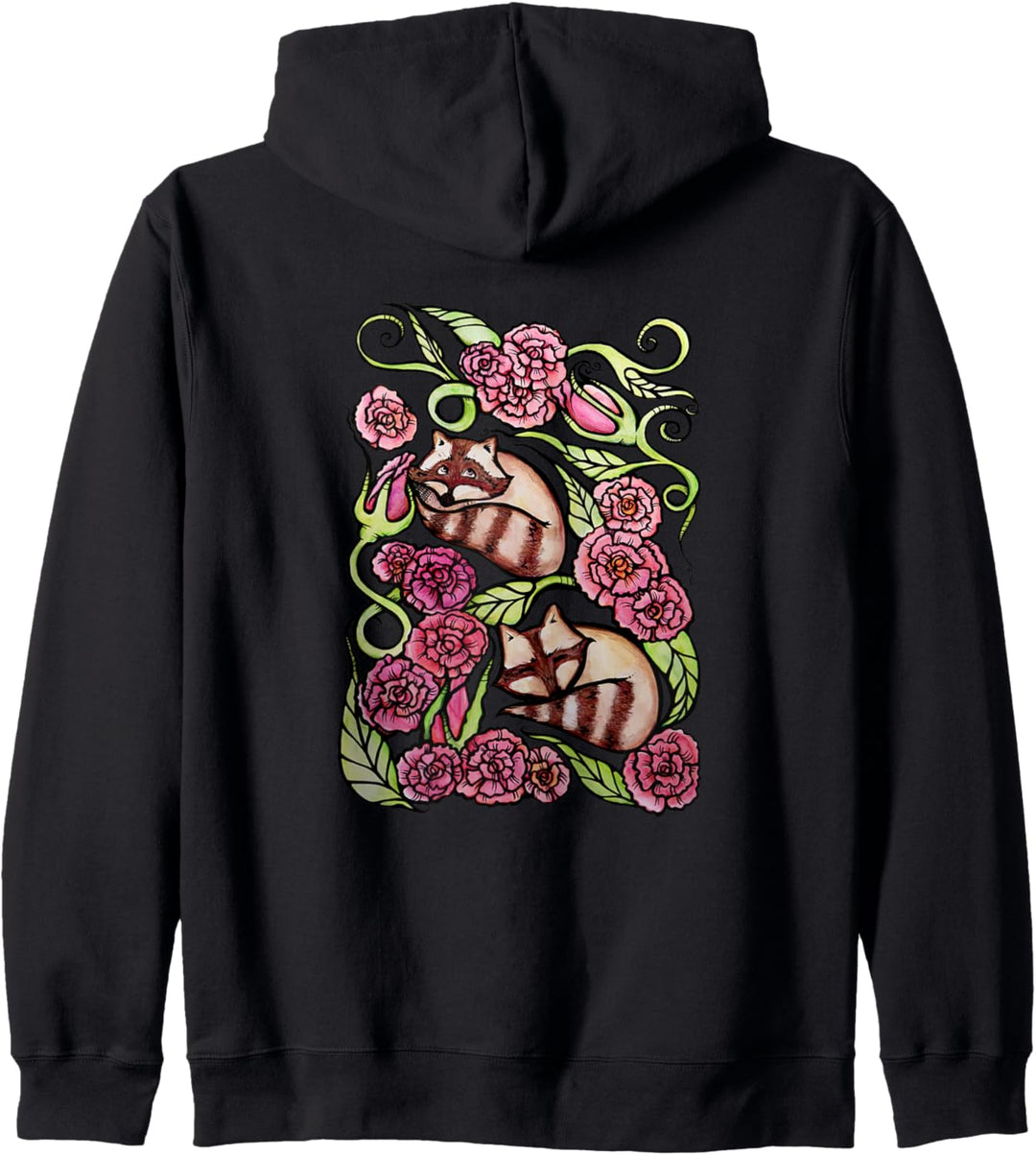 Floral Raccoons Beautiful Kapuzenjacke