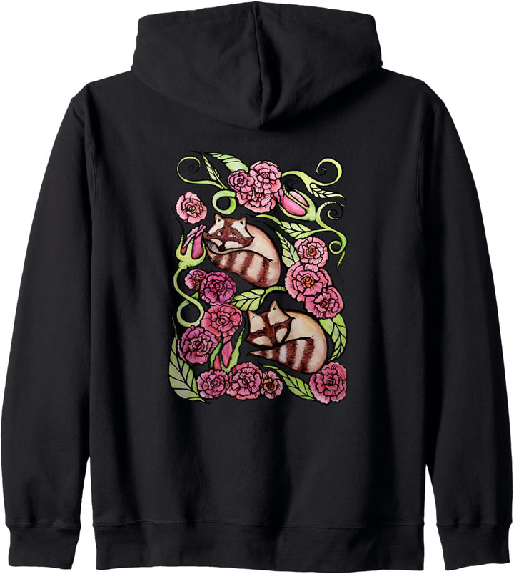 Floral Raccoons Beautiful Kapuzenjacke