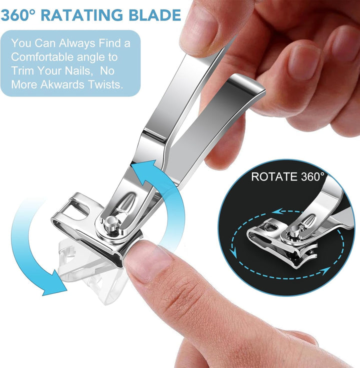 DRMODE Nagelknipser Set, Zehennagelknipser für dicke Nägel mit breiter Backenöffnung und scharf gebo