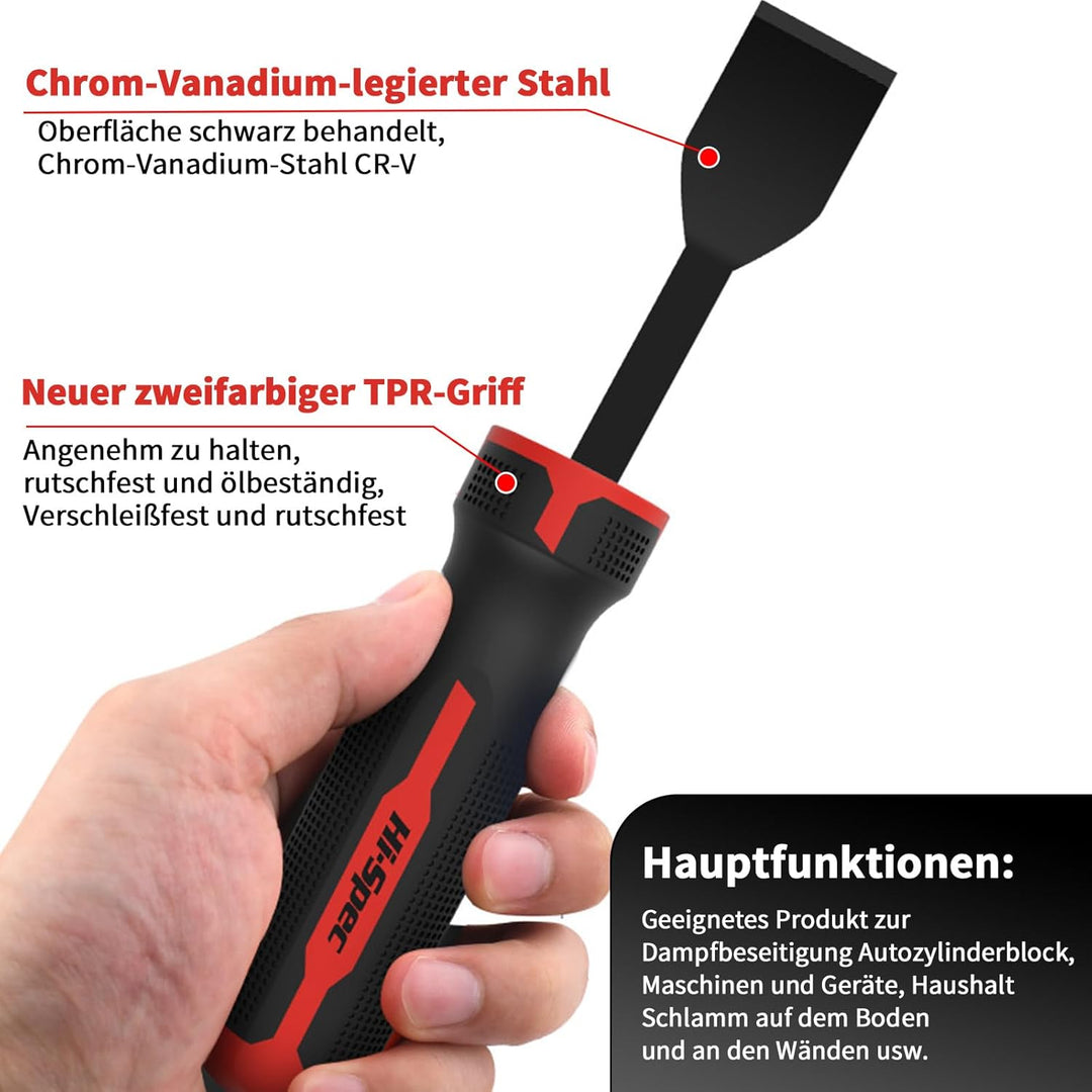 4 Stück Dichtungsschaber, Schaber Werkzeug, Carbon-Automobil-Schaber-Set mit Metall Schlagköpfen, 23
