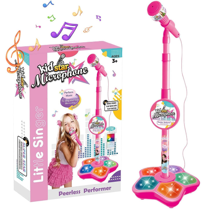 Vibbng Mädchenmikrofon mit Ständer, Verstellbares Kindermikrofon mit Stativ Kinder, Kids Microphone