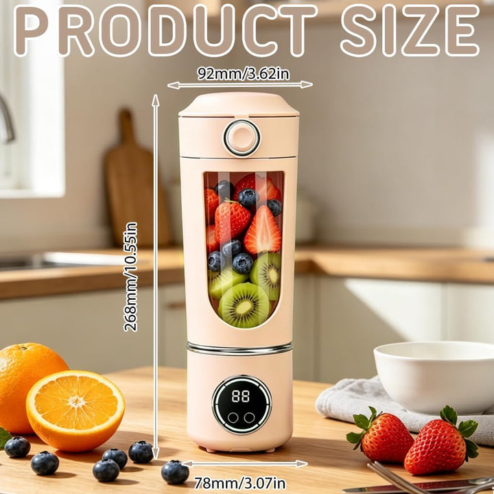 Tragbarer Mixer 700ml, Wiederaufladbar Mini Mixers with Digital Display, Mixer to Go for Milkshakes,