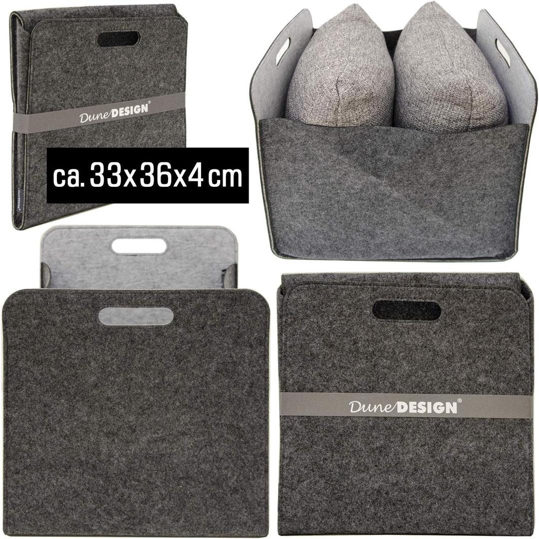 DuneDesign 100% Recycling Filz Aufbewahrungsbox 33x38x33 - Kompatibel mit Kallax Regal - Cube Organi