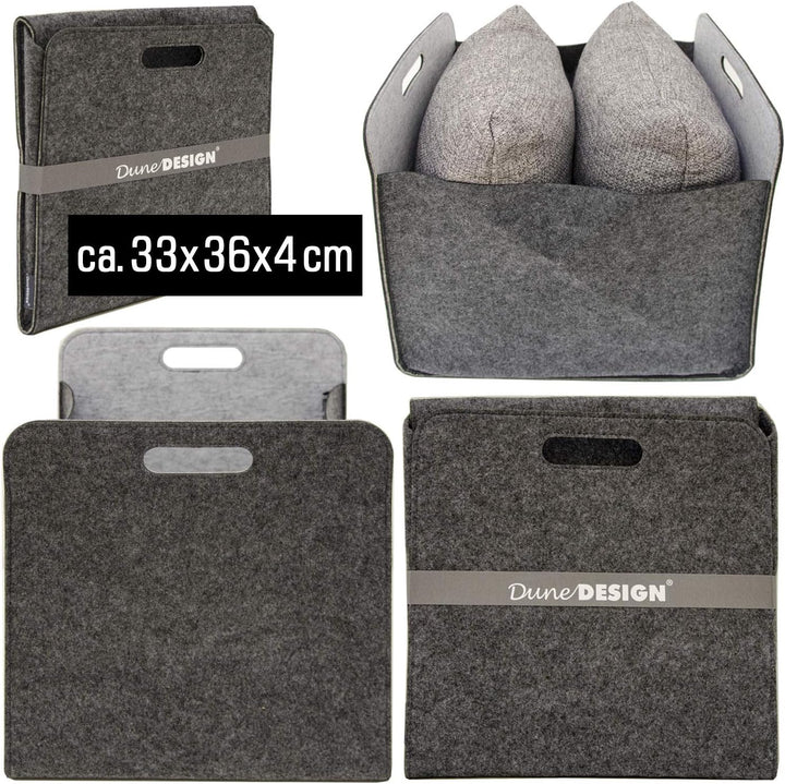 DuneDesign 100% Recycling Filz Aufbewahrungsbox 33x38x33 - Kompatibel mit Kallax Regal - Cube Organi