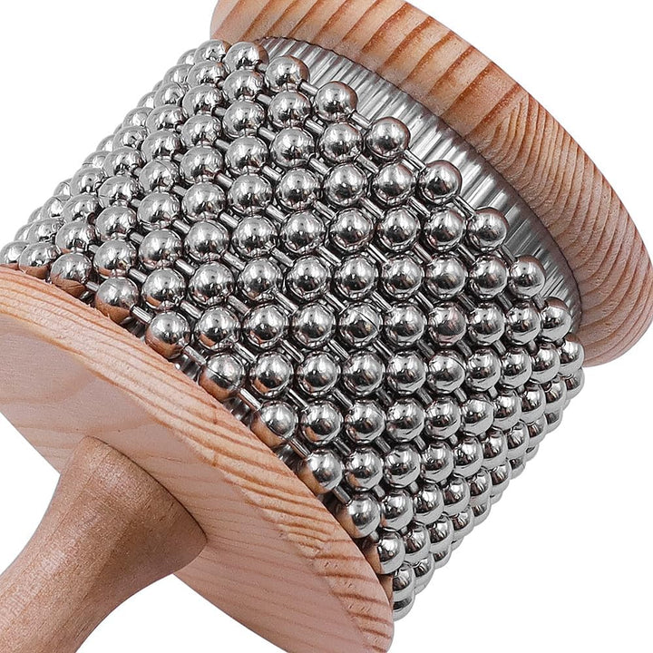 CENPEK Hochwertiges Cabasa-Percussion-Musikinstrument aus Holz mit Metallperlenkette