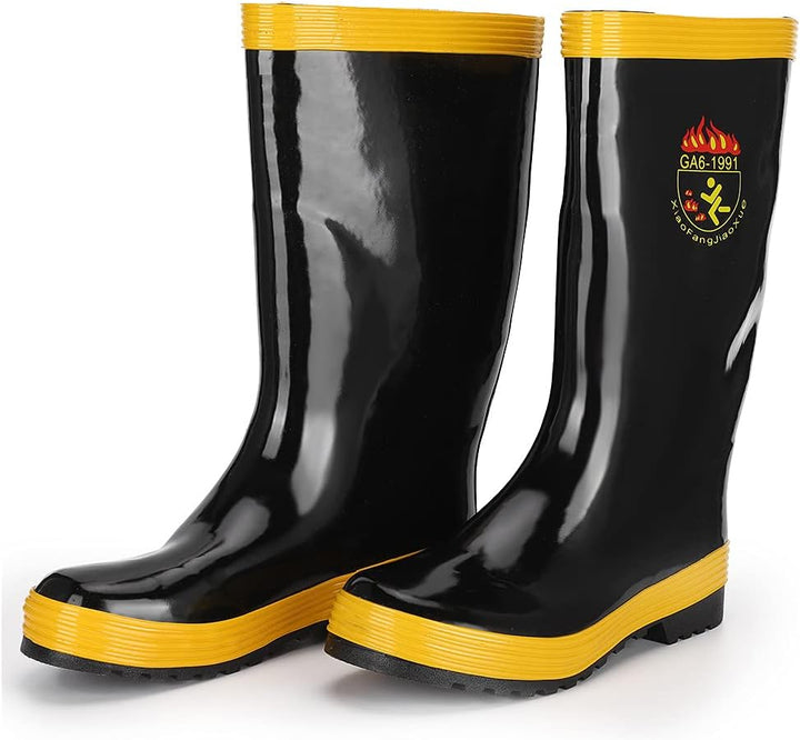 Sicherheitsstiefel Feuerwehr Rettungs Gummistiefel Schutzschuhe Rutschfeste Hochtemperaturbeständigk