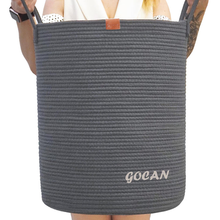 GOCAN grande alto robusto cesto Hamper lavanderia Cestini di stoccaggio tessuti per vestiti Cuscini