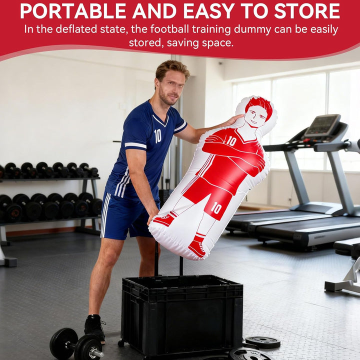 Aufblasbare Fussball Dummy, 40x160CM Fussball Training PVC Aufblasbare Fussballpuppe Boxsack Zum Box
