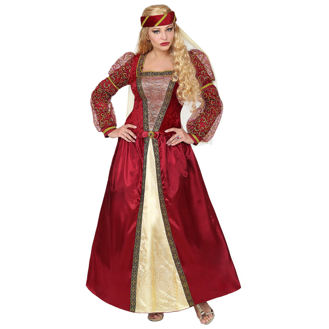"MEDIEVAL PRINCESS" (dress with crinoline underskirt, headpiece with veil) - (L), L