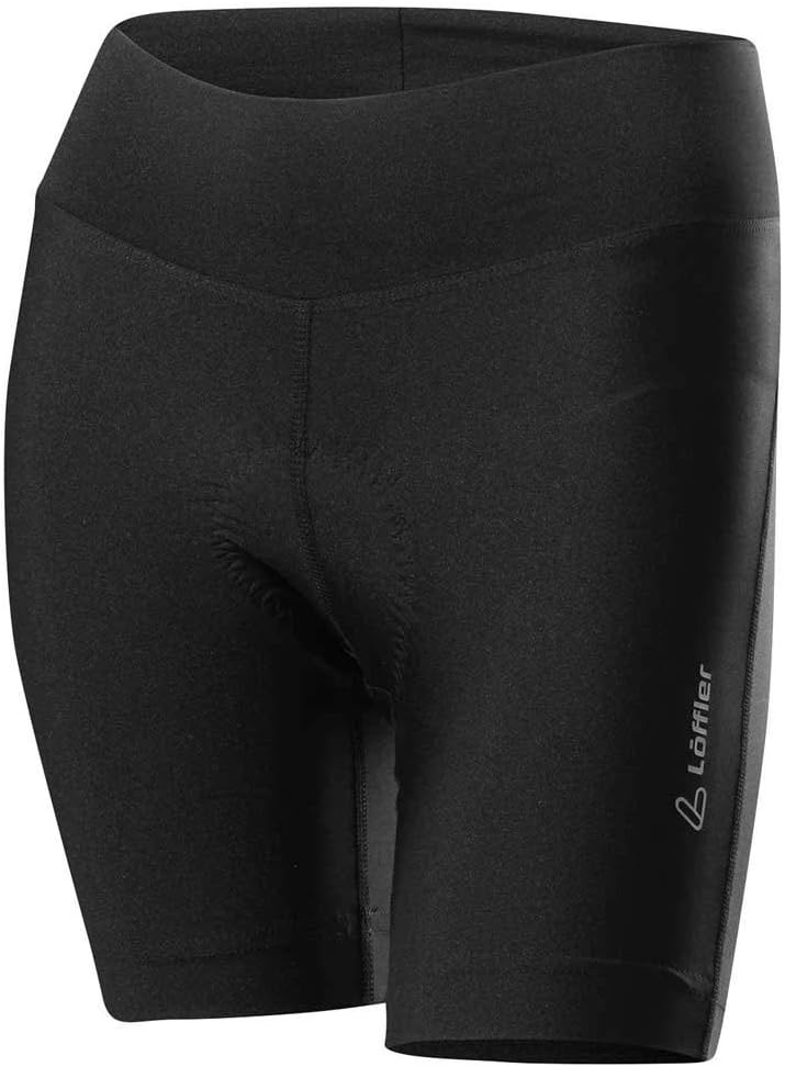LÖFFLER W Bike EXTRA Short Tights Tour Black 34 Schwarz/Grau Melé, 34 Schwarz/Grau Melé