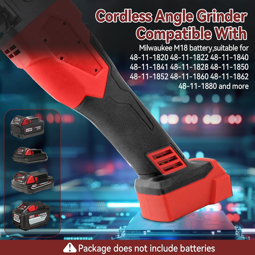 akku-Winkelschleifer für Milwaukee 18 V Akku, 125 mm, 12000 U/min, bürstenloses Schleifwerkzeug mit