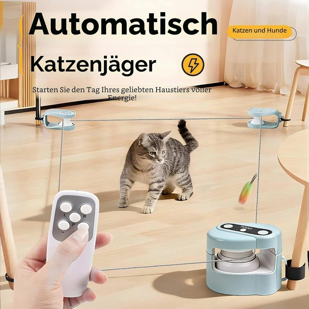 Interaktives Katzenspielzeug für den Innenbereich, 3 Geschwindigkeiten Auto/Manuelle Katzenjagd, Kat