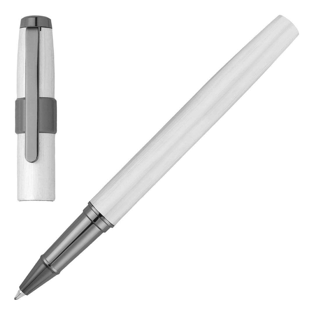 Cerruti 1881 Tintenroller Block (Brushed Chrome), Brushed Chrome