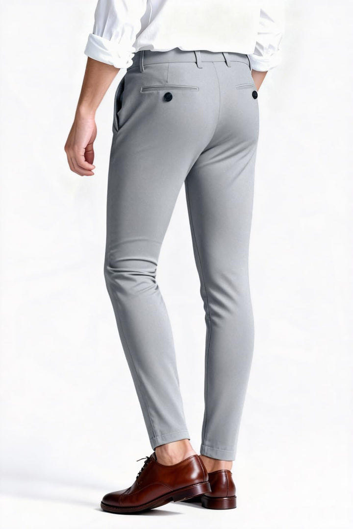 GINGTTO Herren Chino Hose Skinny Chinohose Casual mit Stretch Designer Hose Stoffhose 30W / 30L Grau