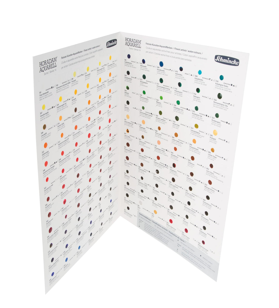 Schmincke - HORADAM AQUARELL Dotcard mit 140 Farbtönen - 14 999 140, zum Testen Aller HORADAM AQUARE