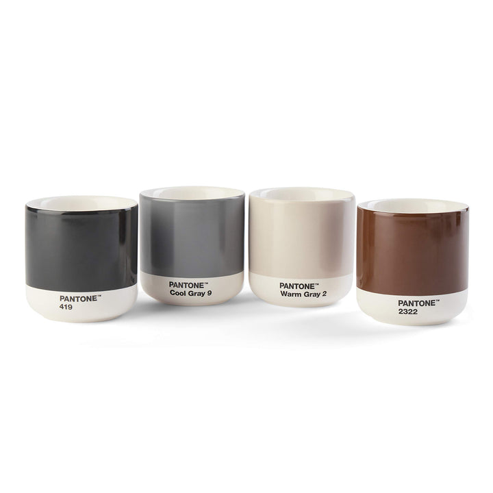Pantone doppelwandiger Porzellan-Thermobecher Cortado, ohne Henkel, 190ml, 4er-Set in Geschenkbox, W