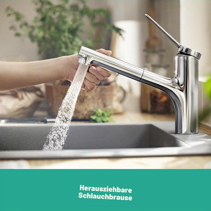 hansgrohe Zesis M33 - Küchenarmatur mit Brause ausziehbar, 2 Strahlarten, Wasserhahn Küche mit Ausla