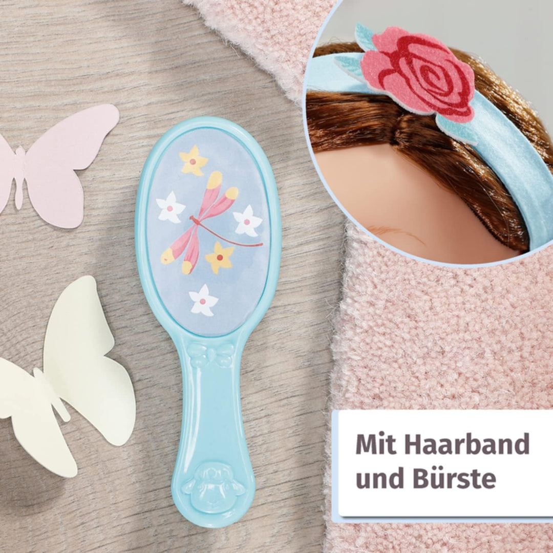 Zapf Creation 707234 Baby Annabell Sophia, brünett 43cm -weiche Stoffpuppe mit langen braunen Haaren