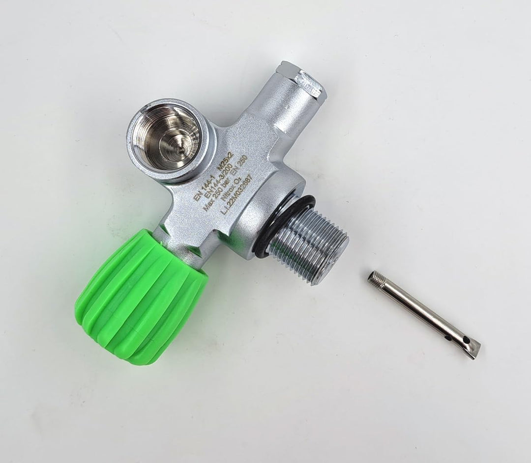 HighTechDiving LA Monoventil Nitrox M26x2 230 bar Links, erweiterbar EN144, Brückenventil M25x2