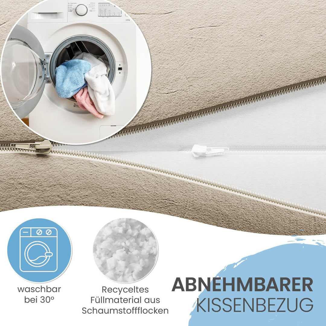 ELONEO Rückenkissen, Lesekissen für Bett und Sofa mit Armlehnen und Abnehmbarer Nackenrolle – Ideal