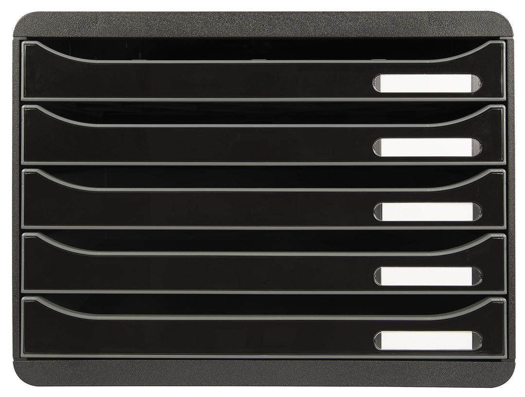Exacompta 308714D Ablagebox Glossy Querformat mit 5 Schubladen für DIN A+ Dokumente. Belastbare Schu